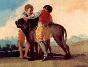Francisco de Goya Knaben mit Bluthunden oil painting